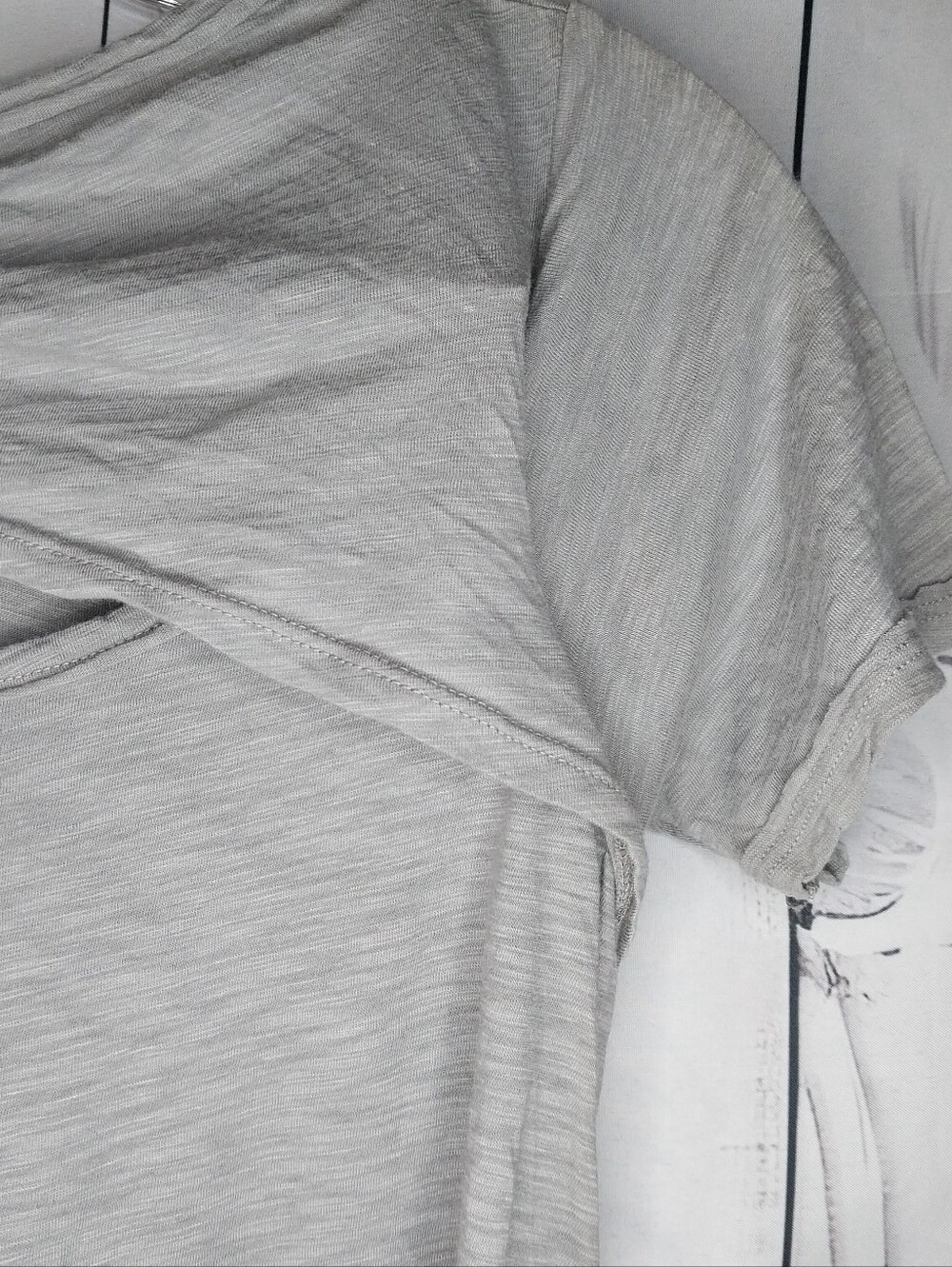 T.La Light Gray Short Sleeve Swing Casual Minimalist Athleisure Tee Tunic - Picture 5 of 8